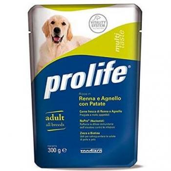 Cibo Secco per Cani Prolife Adulto Con Renna e Agnello e Patate, 6x300g