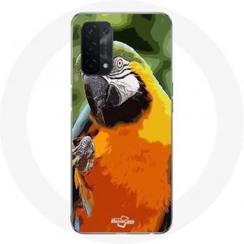 Oppo A74 5G Case Macaws Parrot Orange Green