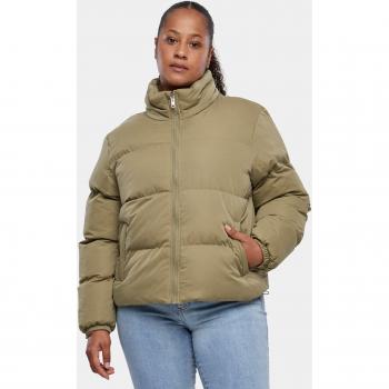 Urban Classics Ladies Short Peached Puffer Jacket Girl-Winter-Jacke oliv