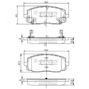 NIPPARTS Hochleistung-Bremsbeläge 581010XA10 für Hyundai & Kia Modell J3600323
