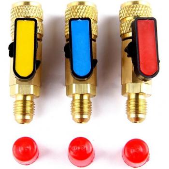 R410A 3‑Unidad Set: Medidores, Adaptadores y Mangueras de Carga