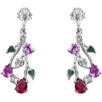 Julie Julsen Damen-Ohrhänger „Flammen‑Kollektion“ – 925 Silber, Emaille, Zirkonia (JJER9404.4)