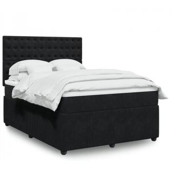 Samt Boxspringbett mit Matratze 140x190 cm