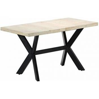 Tavolo vidaXL in legno di mango sbiancato, 140x70x75 cm
