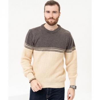 ISSA Plus Dual-Hued Hem Wool Sweater