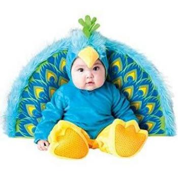 InCharacter Premium Babykostüm Pfau blau-gelb 74/80