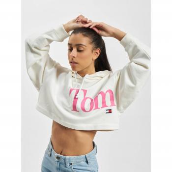 Tommy Jeans Damen Super Crop Fit Hoodie Ecru
