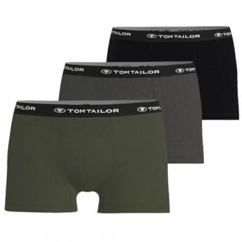TOM TAILOR Herren Boxershorts 3er Pack, Green, XL – Mittellang