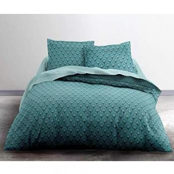 Ensemble de couette Today avec deux taies d'oreiller en 100% polyester Crazy Palazzo, 220x240, 82 GSM, vert