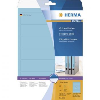 HERMA Special A4 Ordnerrücken-Etiketten Gelb 192x38mm, Selbstklebend, für Laser/Inkjet/Kopierer, 140 Stück/Packung