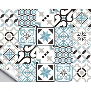 20pcs Waterproof Retro Tile Stickers for Kitchen and Bathroom