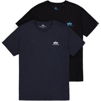 Alpha Industries Basic Dual-Pack T-Shirt – Small, 2XL, Blue & Black