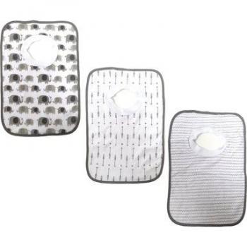 HÜTTE & CO färgglada haklappar 3-pack elefant/pilar/grooves