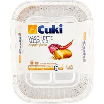 Cuki Portavivande in Alluminio, Set di 6 Vaschette con Coper