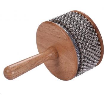 Wooden Cylinder Cabasa with Metallic Beads – Classroom Percussion, Medium
