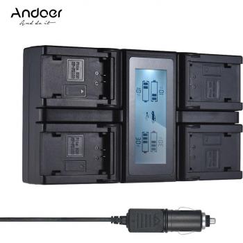Andoer NP-FZ100 4-Channel LCD Display Charger for Sony A7III A9 A7RIII A7SIII