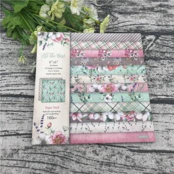 24 sheets 6X6 Floral Craft Paper Pack