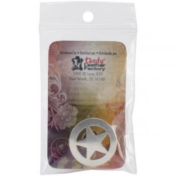 Tandy Leather Star of the West 1 Screwback Concho in Antique Silver Finish