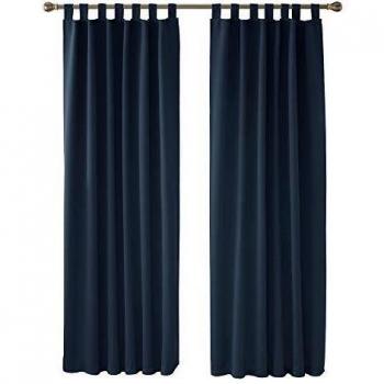 Deconovo Thermo Verdunkelungsvorhang 220x140 cm Dunkelblau 2er Set
