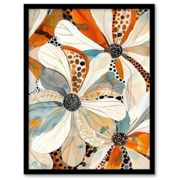 Artery8 Orchard of Wildflowers – A4 Framed Orange Print