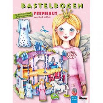 Feenhaus Bastelbogen mit Anziehpuppe