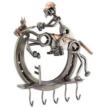 Steelman24 Schlüsselbrett Reiter‑Metallfigur – Made in Germany