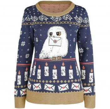 Harry Potter Weihnachtspullover Hedwig – Damen – S bis 7XL – Farbenfroh