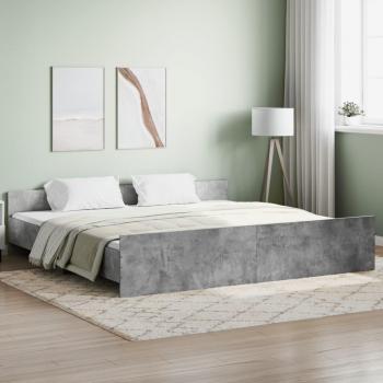 Gray Concrete Platform Bed Frame (200x200 cm) by vidaXL