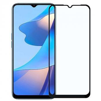 Protecteur d'écran en verre trempé avec bord décoratif noir pour Oppo A16