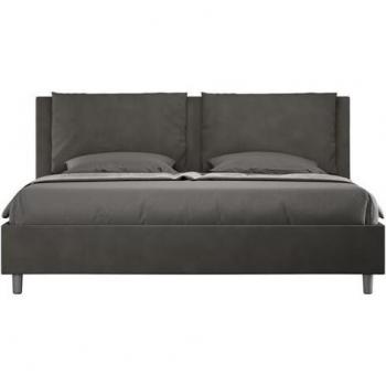 Letto King Size Antea 190x200 grigio microfibra rete