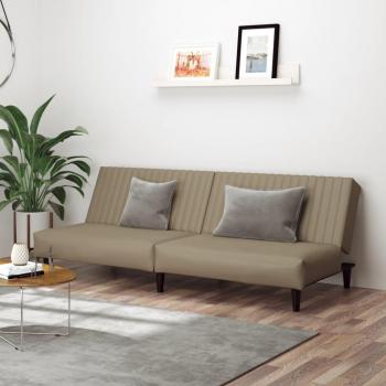 Sofá cama de 2 plazas de cuero artificial capuchino