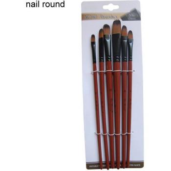 6 Pcs Nylon Hair Paint Brushes for Artists