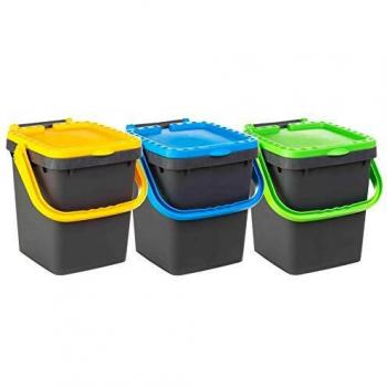 Set di Pattumiere Ecoplus 3 PZ Maniglia 35 L Colori Assortiti