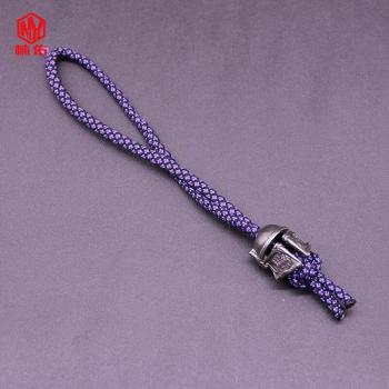 1Stk. Retro Gemischt Kupfer Weiß Verrostet Kupfermesser Perle Schädelmaske Paracord Schlüsselbandanhänger