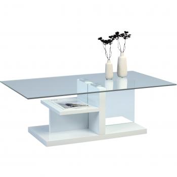HomeTrends4You Couchtisch aus Klarsichtglas – 115 × 65 × 40 cm