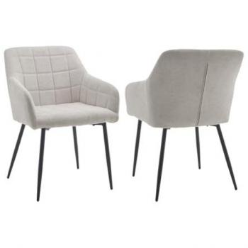 Pack 2 Sillas “Home Heavenly” – Terciopelo Negro y Beige, Patas Negras