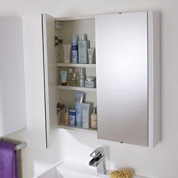 Nuie Eden Gloss 2 Door Mirror Cabinet | White | Glass/MDF | 600mm