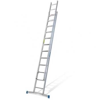 Bavaria Schiebeleiter 920 2×17 – 2‑teilig, mit gebogener Traverse, Dreikantsprossen