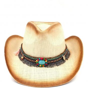 Sombrero Western de Paja con Detalle de Cuero – Para Hombre y Mujer