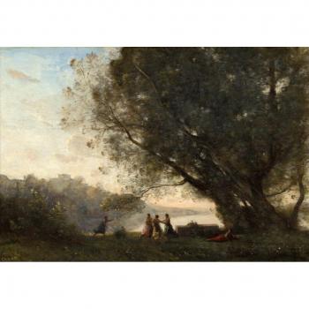 Grafika Kinderpuzzle: Am Ufer des Sees, Corot