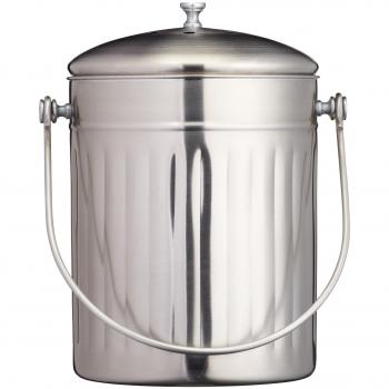 5 Litre Kitchen Food Waste Bin, Stainless Steel
