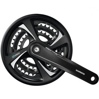 Shimano Tourney FC‑TX801 2015 – Biela 170 mm + Platos 42‑32‑22 (Negro / Plateado)