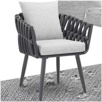 Silla cómoda TECTAKE con trenzado de cuerda