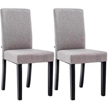 Set di 2 sedie da pranzo Ina in tessuto grigio scuro e nero