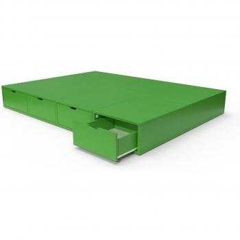 Lit double avec rangement intégré ABC MEUBLES
