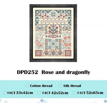 Rose and Dragonfly Cross Stitch Craft Kit