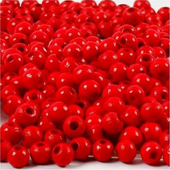 Perles en bois rouges 5 mm 6g