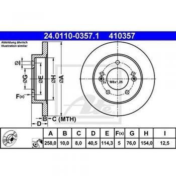 ATE Bremsscheibe 24.0110-0357.1 für HYUNDAI KIA