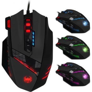 ECHTPower Ergonomische Gaming-Maus – 12 programmierbare Tasten, 4000 DPI, LED‑LEDs
