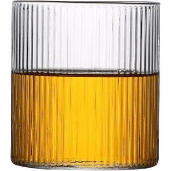 Copa de cristal con rayas verticales